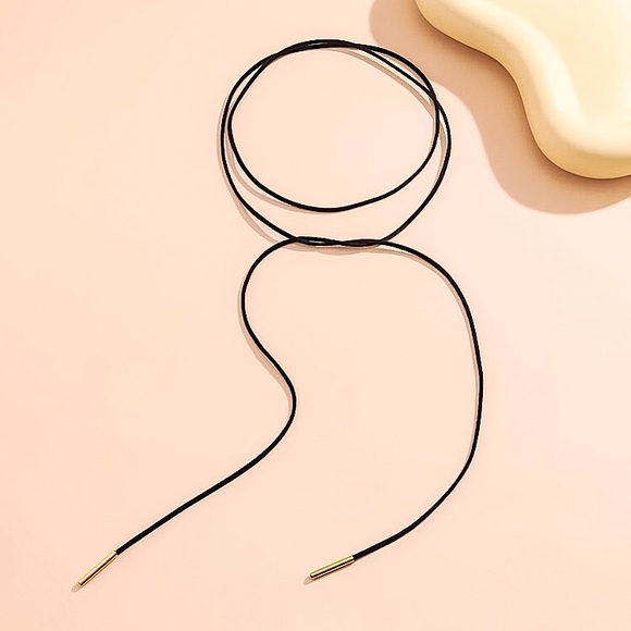 ⚜️[𝟯/$𝟭𝟴]⚜️NEW Black Long Suede Lariat Necklace - Picture 6 of 14